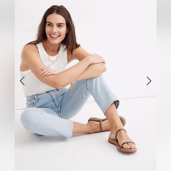 Madewell Mid Rise Classic Straight Jeans Wellingford Wash Knee Rip sz 23 - Picture 4 of 10